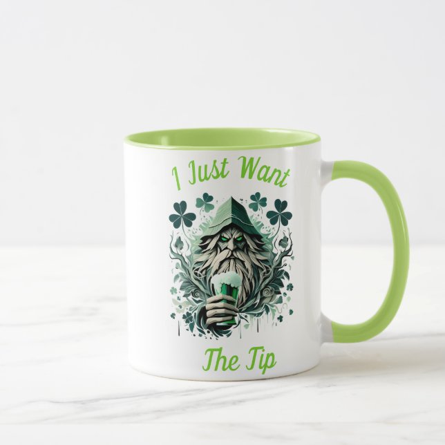 Whimsical Leprechaun Savoring A Brew Mug (Right)