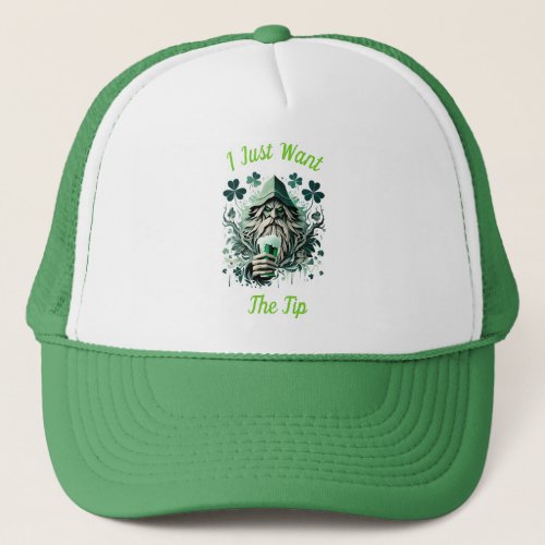 Whimsical Leprechaun Savoring A Brew Trucker Hat