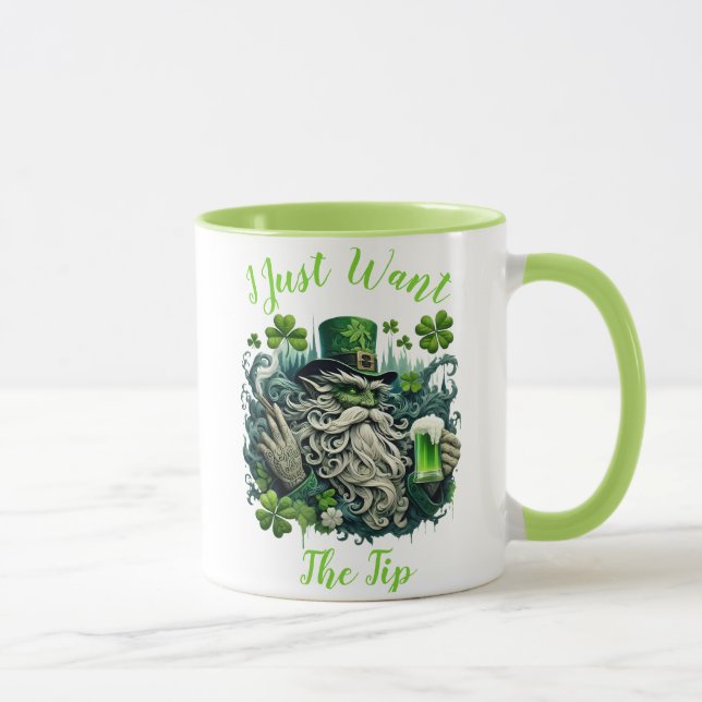 Whimsical Leprechaun Savoring A Cold One Mug (Right)