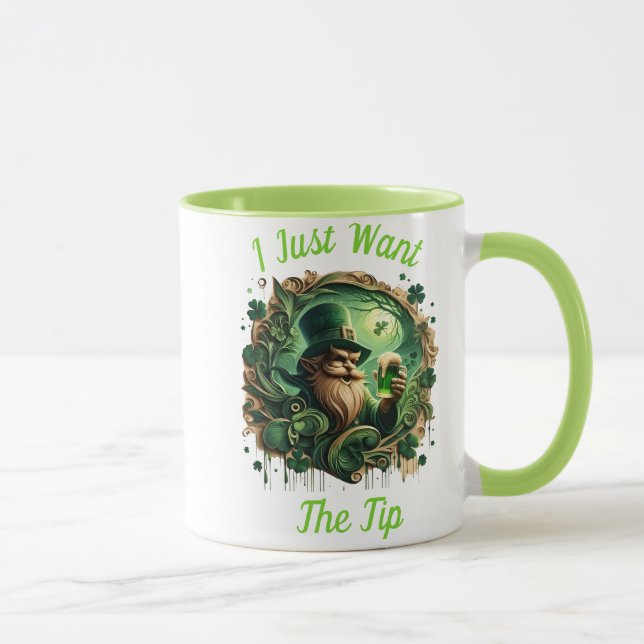 Whimsical Leprechaun Savoring A Pint Mug (Right)