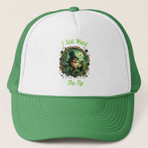 Whimsical Leprechaun Savoring A Pint Trucker Hat