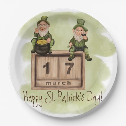 Whimsical Leprechauns St Patricks Day Paper Plates