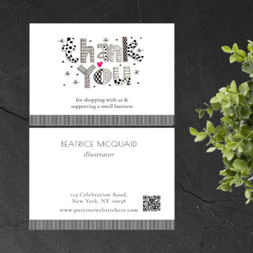 Whimsical Lettering Small Business Thank You Card
