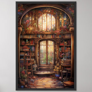 Whimsical Library Framed Art