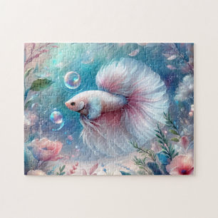 Whimsical Light Pink Betta Fish Jigsaw Puzzle