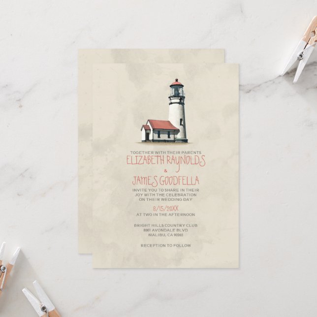Lighthouse wedding invitations | Honestweddingadvice.com