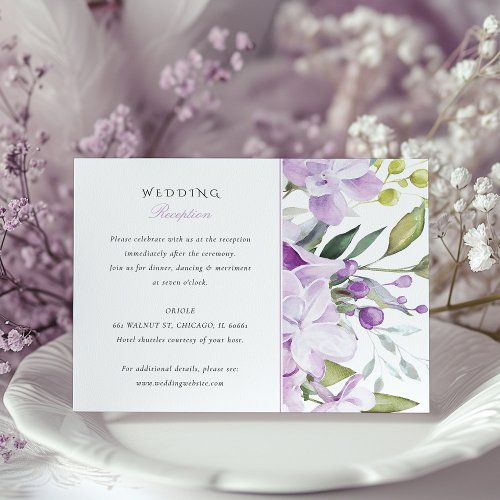 Whimsical Lilac Wedding Reception Invitation