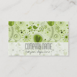 Whimsical Lime Green Floral Elegant Event Planner Business Card