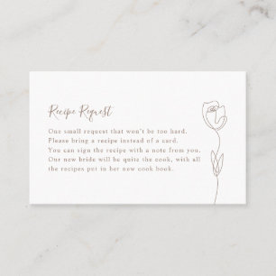 Whimsical Line Rose Recipe Request Card