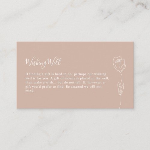 Whimsical Line Rose Wishing Well Enclosure Card