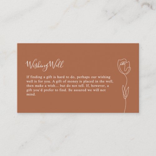 Whimsical Line Rose Wishing Well Enclosure Card
