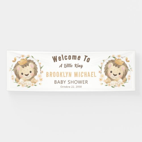 Whimsical Lion King Baby Shower Welcoming  Banner