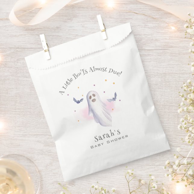 Whimsical Little Boo Halloween Baby Shower Favor Bag (Clipped)
