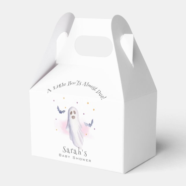 Whimsical Little Boo Halloween Baby Shower Favor Boxes (Front Side)