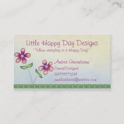 Whimsical Little Flowers Cute Business Cards