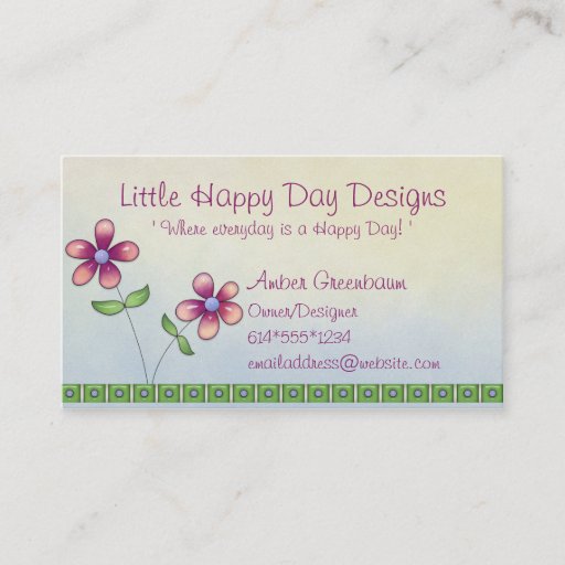 Customizable Whimsical Little Flowers Cute Business Cards