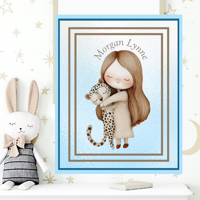 Whimsical Little Girl & Baby Leopard Wall Art (Creator Uploaded)