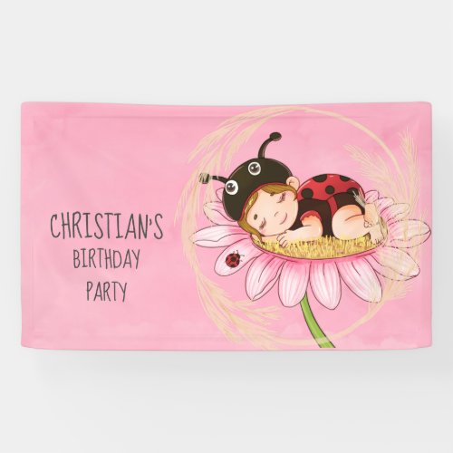 Whimsical Little Ladybug Baby Shower  Banner