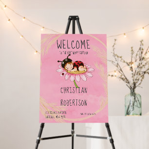 Whimsical Little Ladybug Baby Shower Foam Board