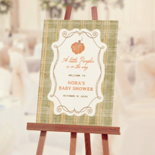 Whimsical Little Pumpkin Baby Shower Welcome Foam Board