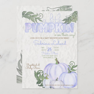 Whimsical Little Pumpkin Violet Girl Baby Shower Invitation