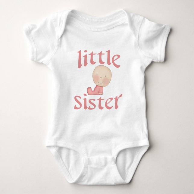 Whimsical Little Sister Baby T-Shirt Baby Bodysuit (Front)