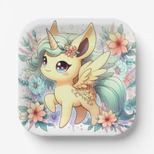 Whimsical Little Unicorn Baby Shower Paper Plates