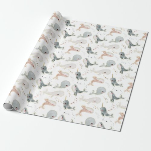 Whimsical Little Whale Under The Sea Animals Decor Wrapping Paper