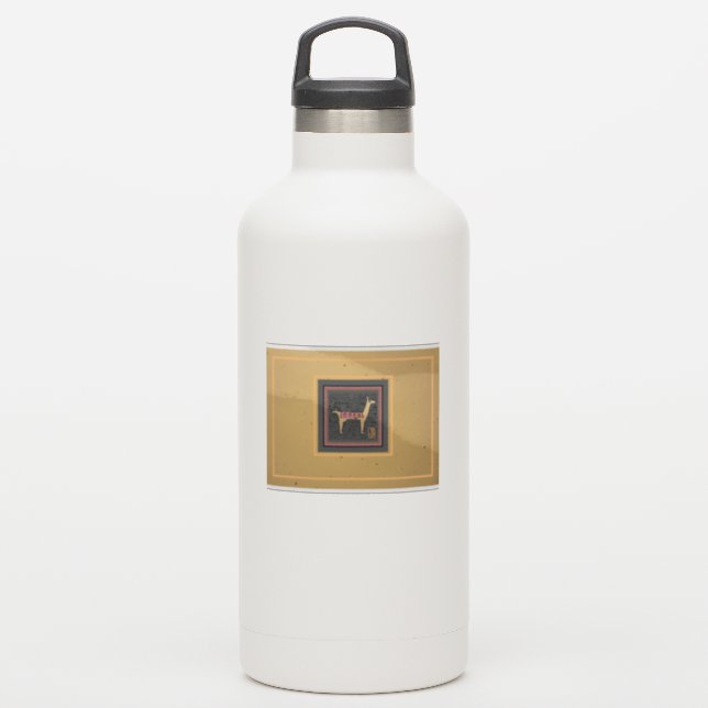 Whimsical Llama vinyl water bottle sticker (Waterbottle)