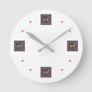 Whimsical Llamas Acrylic Wall Clock