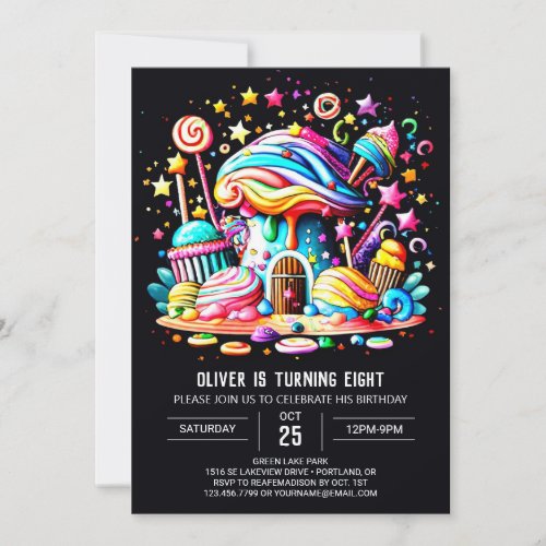Whimsical Lollipop Birthday Invitation