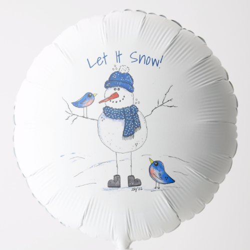 Whimsical Long_Legged Snowman Balloon