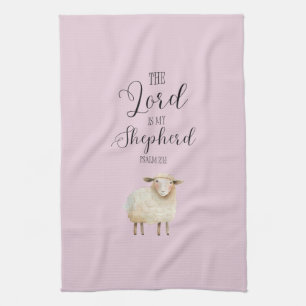 Whimsical Lord is My Shepherd Psalm 23:1 Kitchen Towel
