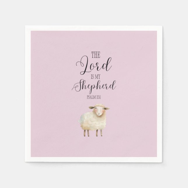 Whimsical Lord is My Shepherd Psalm 23:1 Napkins (Front)