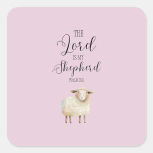 Whimsical Lord is My Shepherd Psalm 23:1 Square Sticker