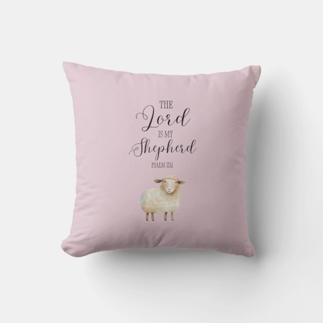 Whimsical Lord is My Shepherd Psalm 23:1 Throw Pillow (Front)