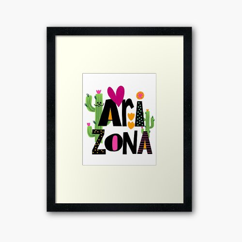 Whimsical Love Arizona Hand Drawn Lettering Poster