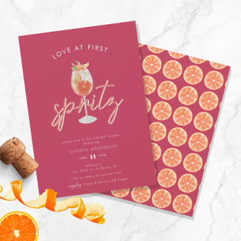 Whimsical Love At First Spritz Bridal Shower Invitation by PrintedbyCharlotte at Zazzle