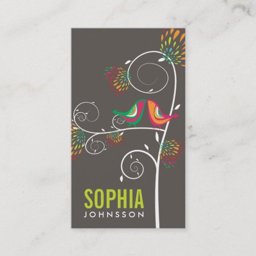fatfatin Kissing Summer Birds Business Card