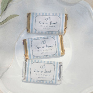 Whimsical Love is Sweet Retro Blue Stripes Wedding Hershey's Miniatures