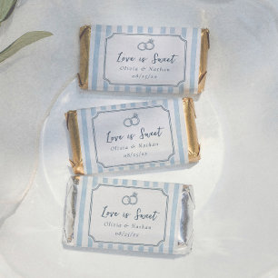 Whimsical Love is Sweet Retro Blue Stripes Wedding Hershey's Miniatures