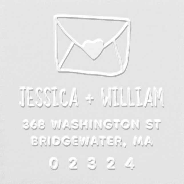 Whimsical Love Letter Heart Return Address  Embosser (Design)