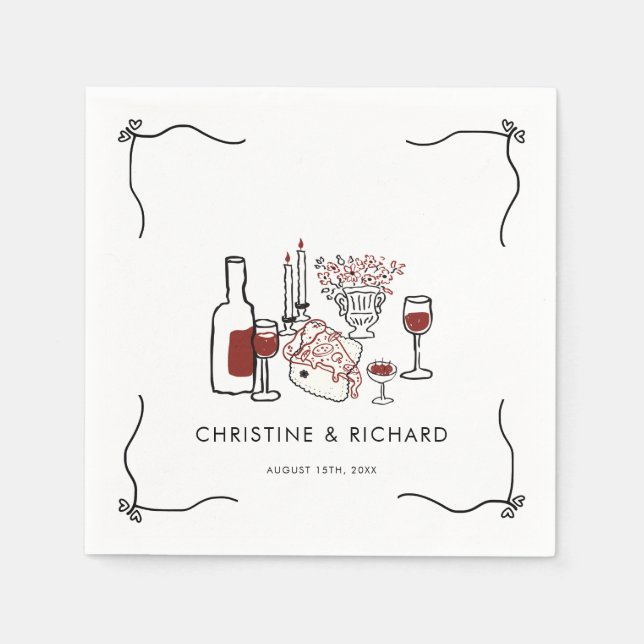 Whimsical Love | Modern Wedding  Napkins (Front)