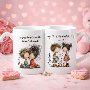 Whimsical Love Mugs with Heart Handles 