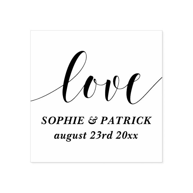 Whimsical Love Script Save the Date Rubber Stamp (Imprint)