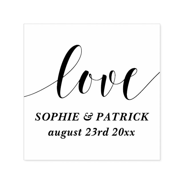 Whimsical Love Script Save the Date Self-inking Stamp (Design)