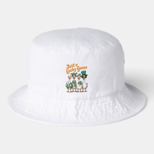 Whimsical Lucky Goose St. Patricks Day Bucket Hat