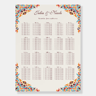 Whimsical Luxury Ivory Floral Style Border Wedding Foam Board