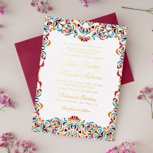 Whimsical Luxury Ivory Floral Style Border Wedding Foil Invitation