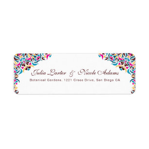 Whimsical Luxury Ivory Floral Style Border Wedding Label